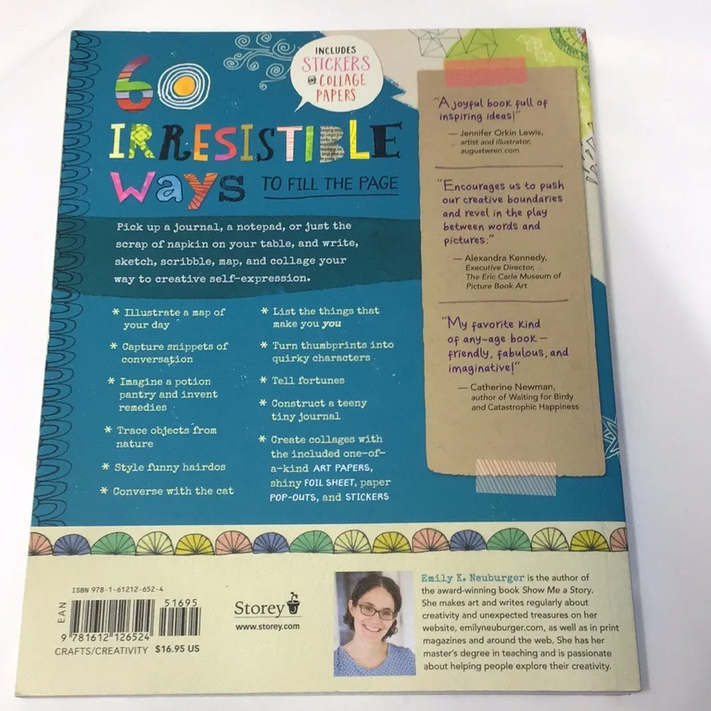 Journal Sparks Creativity Book - inspiration plus stickers & collage papers FUN! - Picture 5 of 16